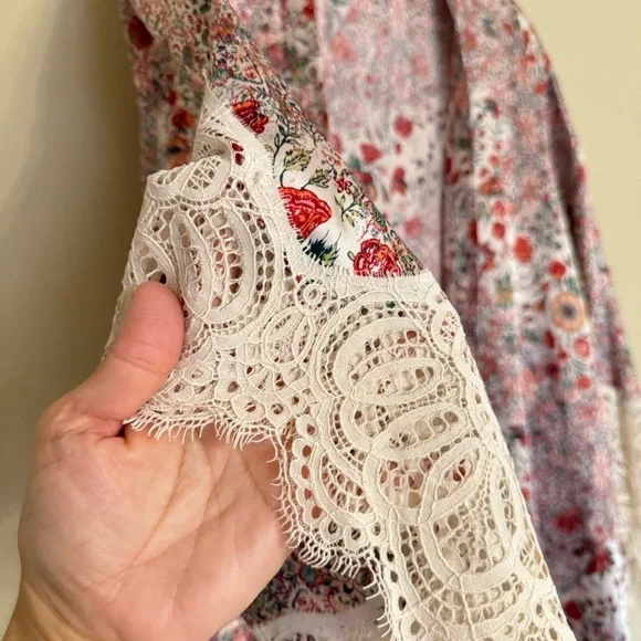 Victoria’s Secret Satin Lace Floral Cover-up Kimono Robe Sz XS Loungewear Comfy - Picture 6 of 14